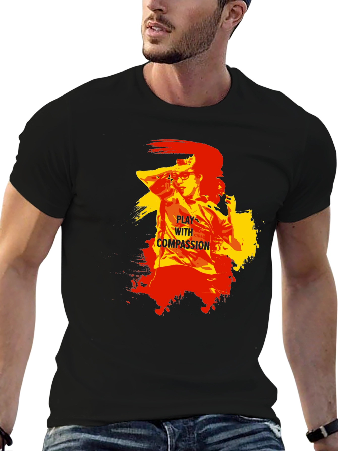 Play With Compassion Graphic T-Shirt - Black