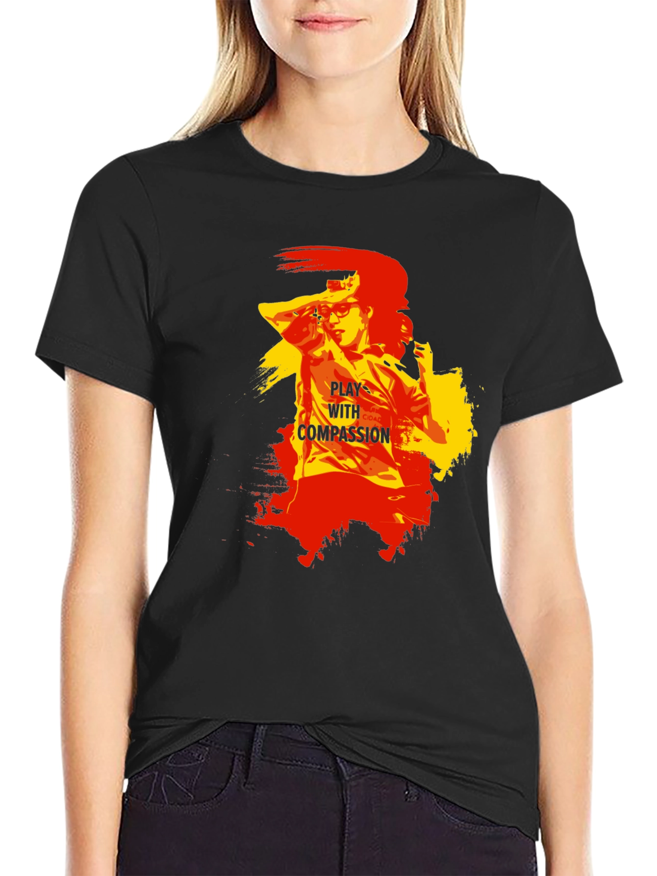 Play With Compassion Graphic T-Shirt - Black