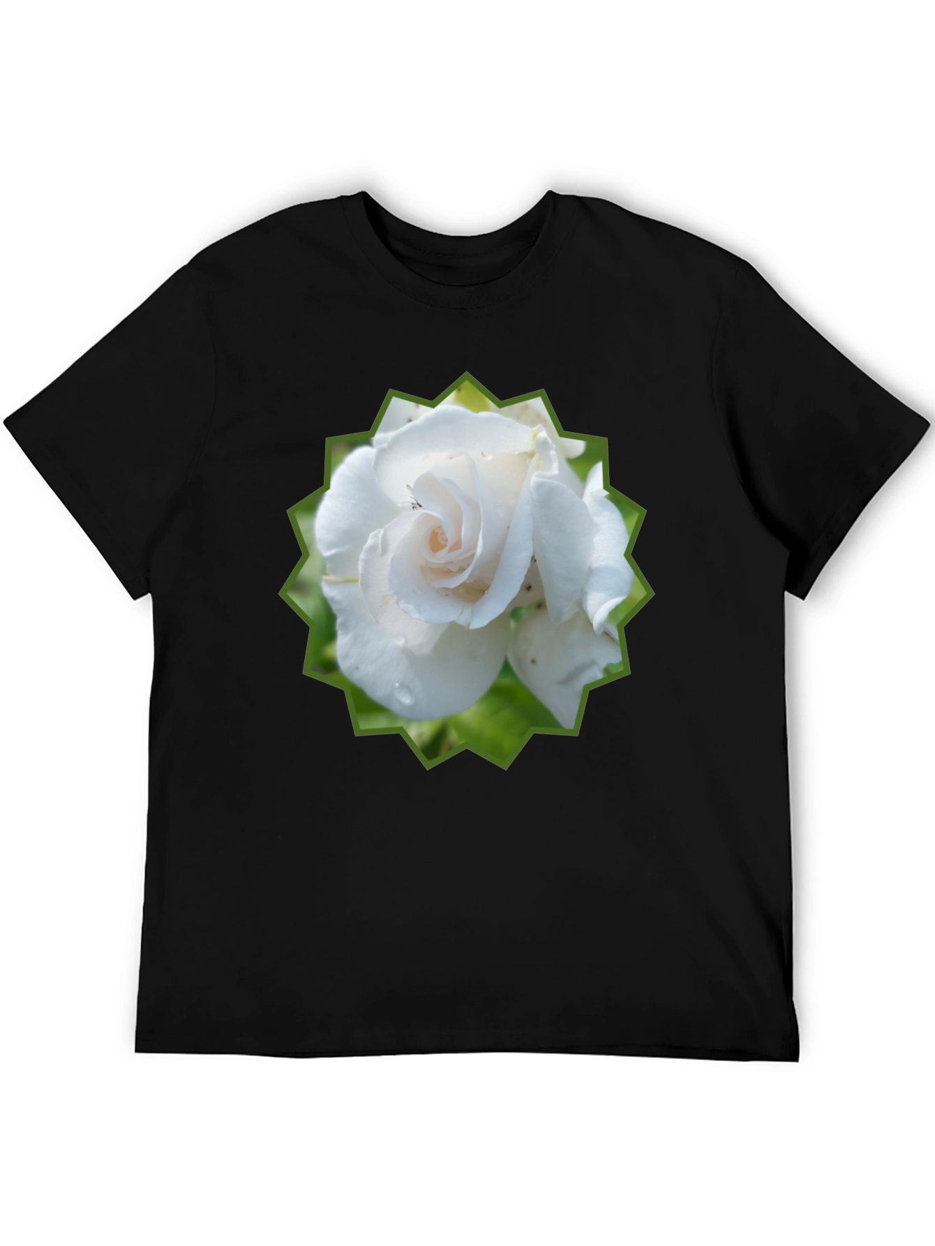 Rose Graphic Tee - Black Cotton T-Shirt
