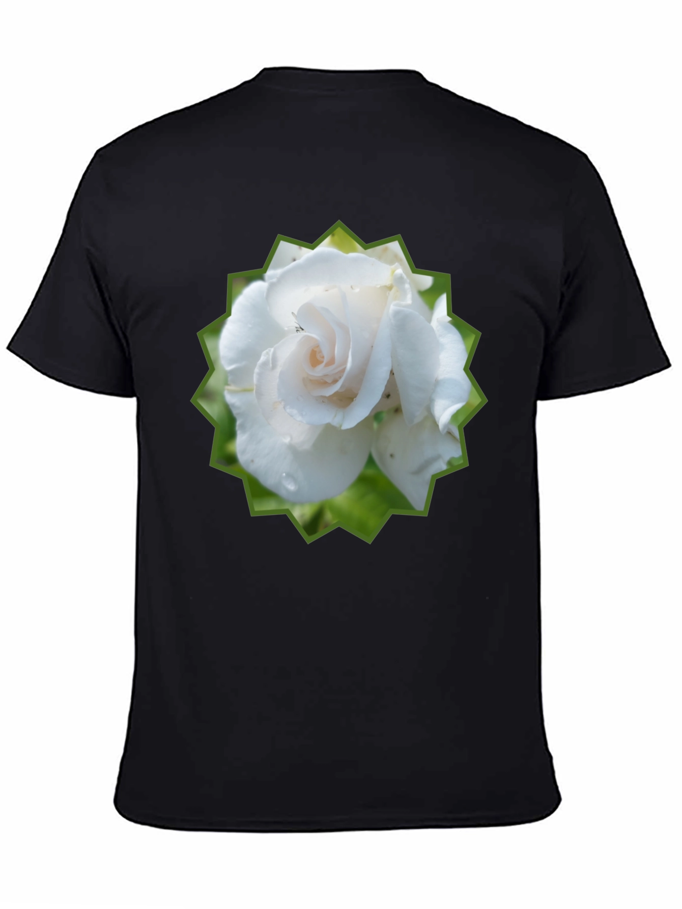 Rose Graphic Tee - Black Cotton T-Shirt