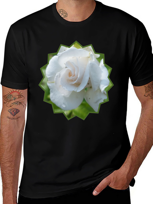 Rose Graphic Tee - Black Cotton T-Shirt