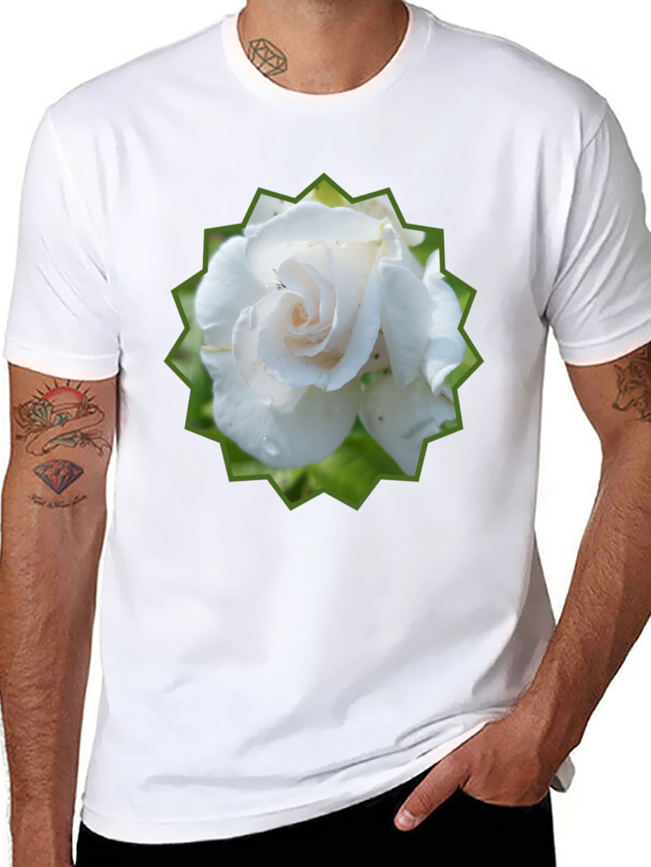 Rose Graphic Tee - Black Cotton T-Shirt