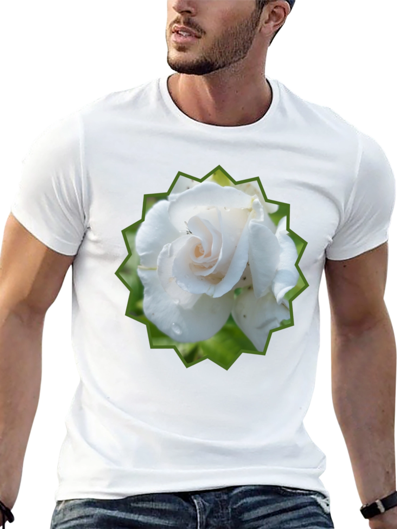 Rose Graphic Tee - Black Cotton T-Shirt