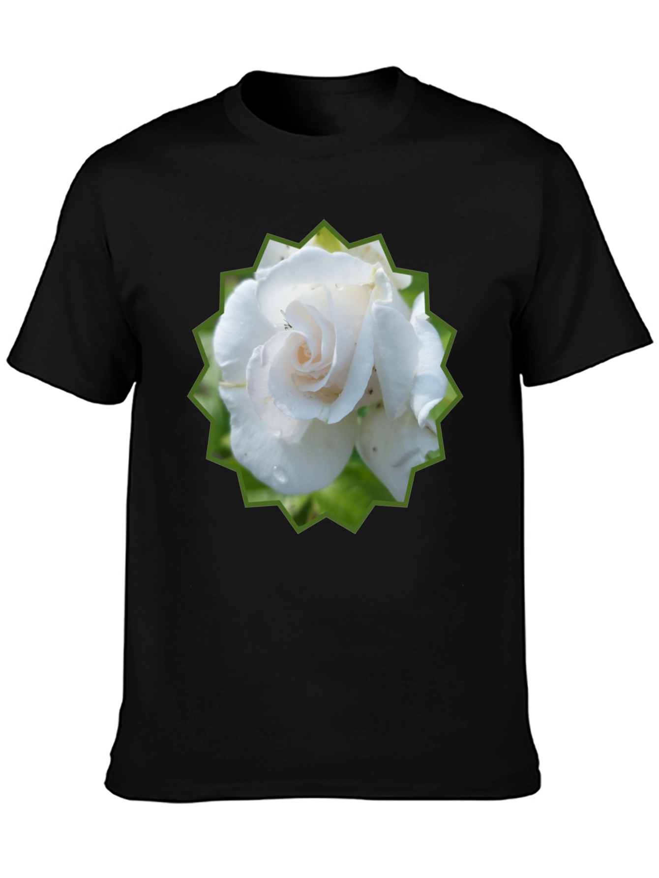 Rose Graphic Tee - Black Cotton T-Shirt