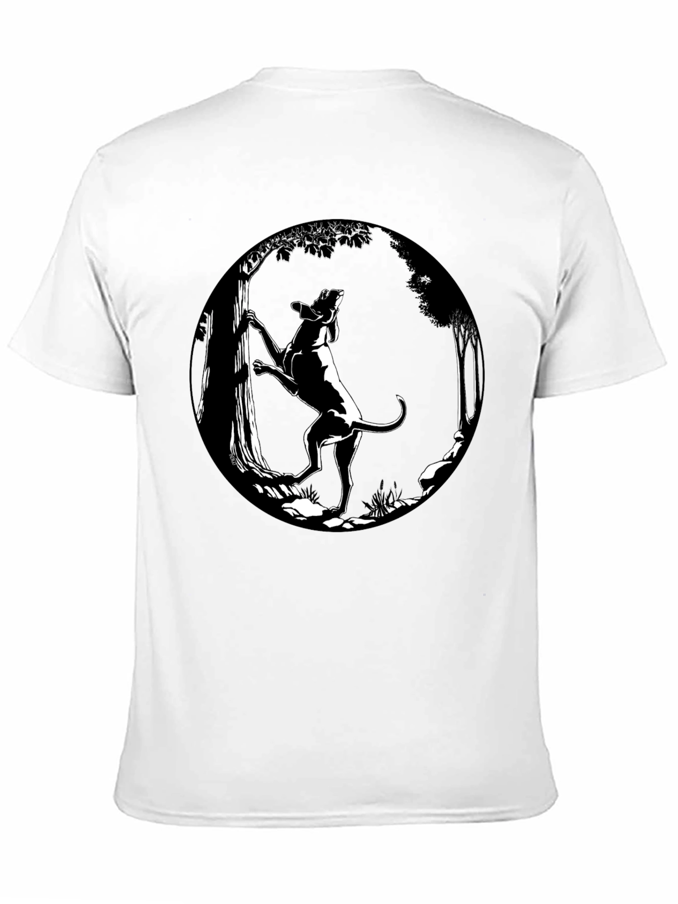 Dog Climbing Tree Graphic Tee - Black