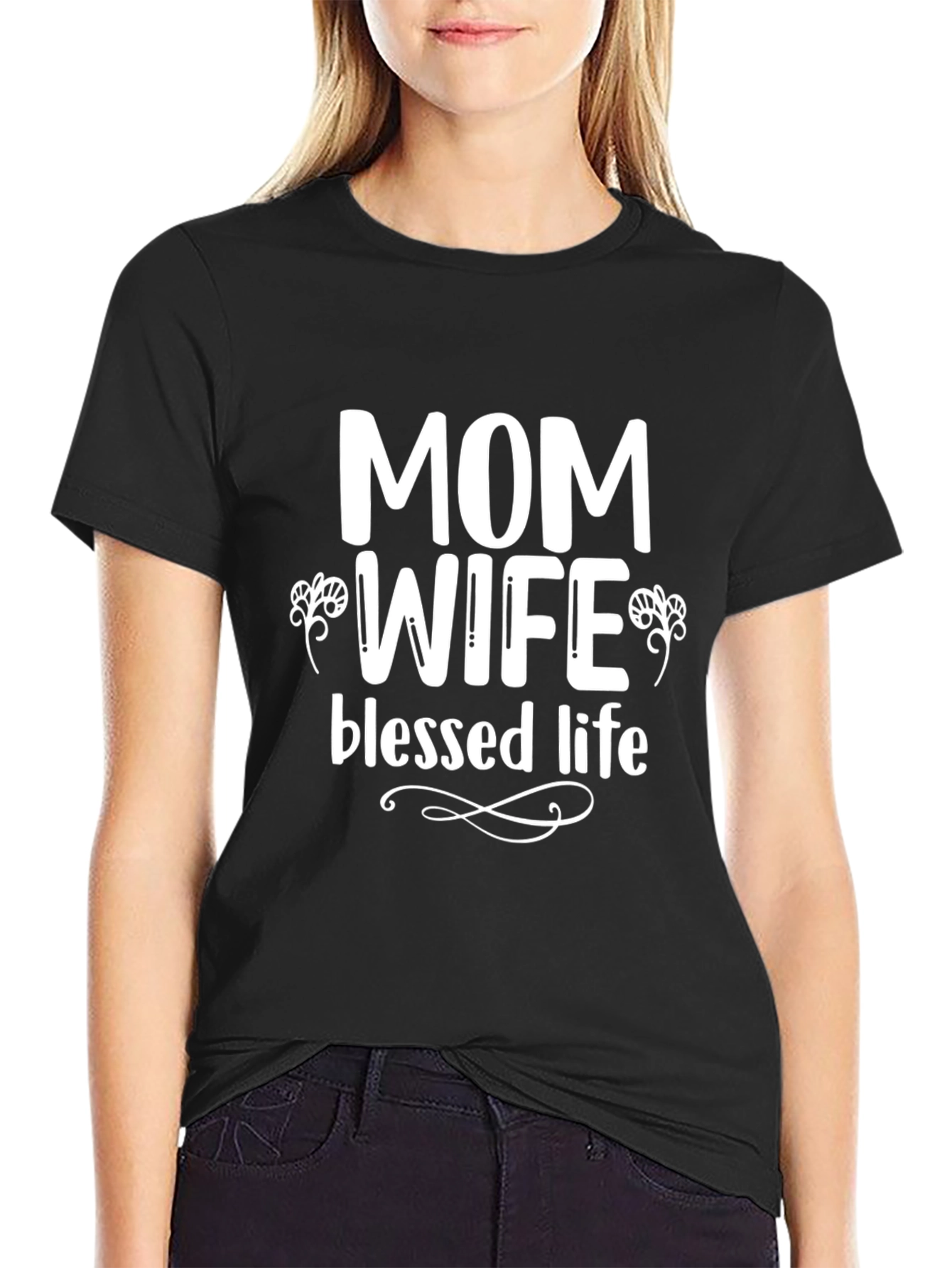 Mom Wife Blessed Life Graphic Tee