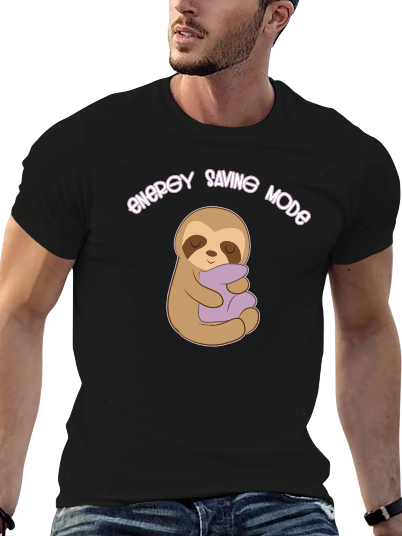 Energy Saving Mode Sloth T-Shirt - Black