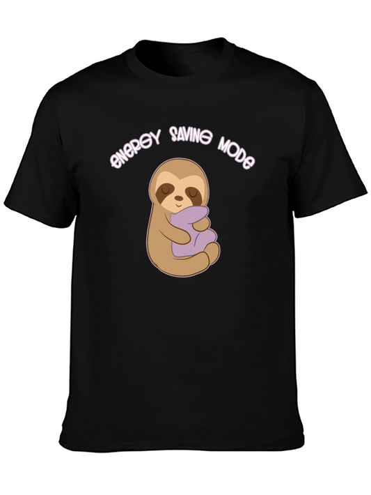 Energy Saving Mode Sloth T-Shirt - Black