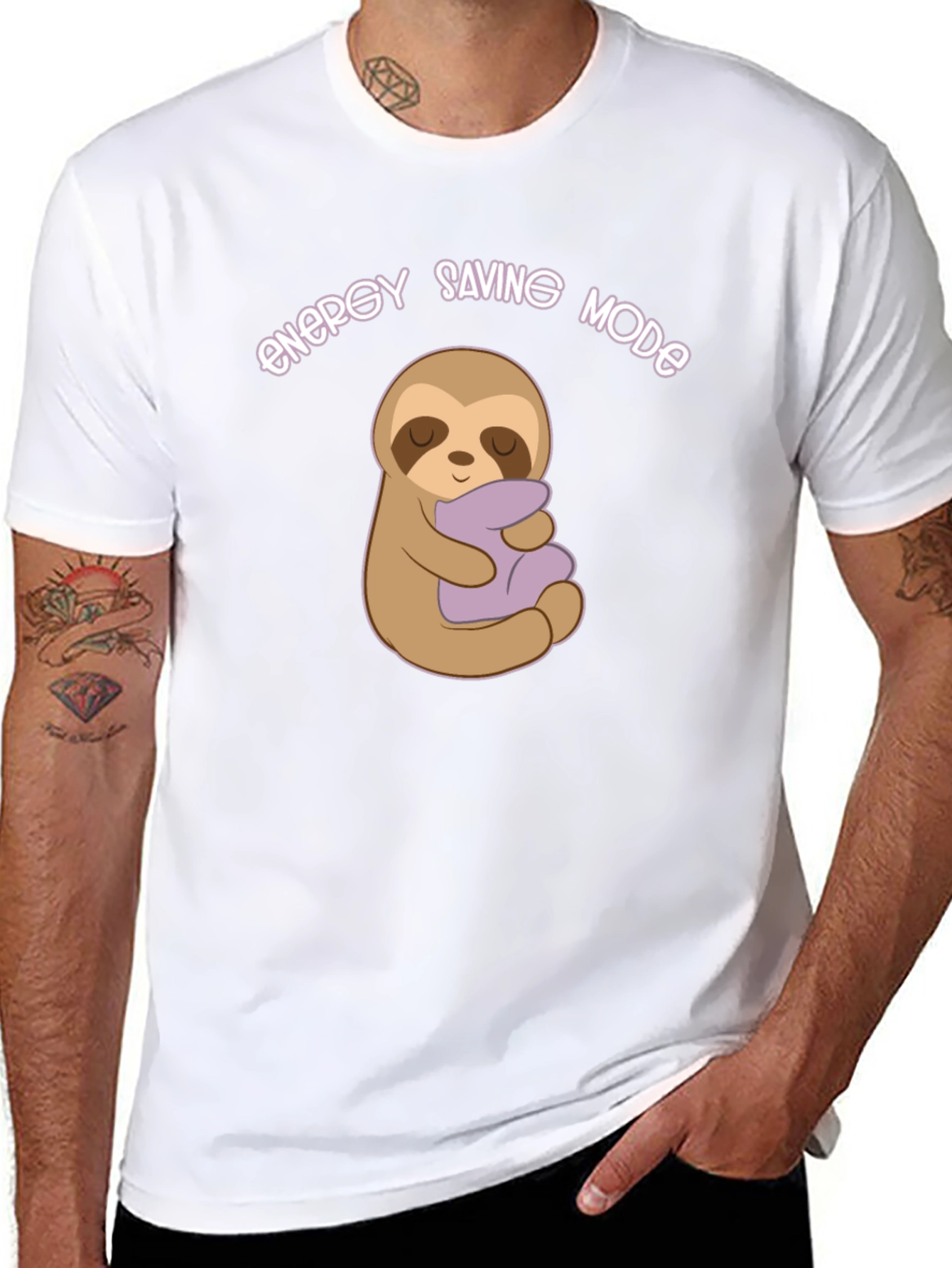 Energy Saving Mode Sloth T-Shirt - Black