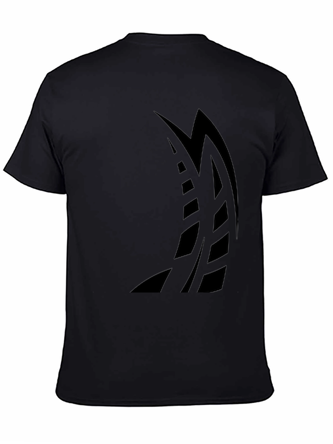 Mens Black Graphic Tee - Abstract Sailboat Design