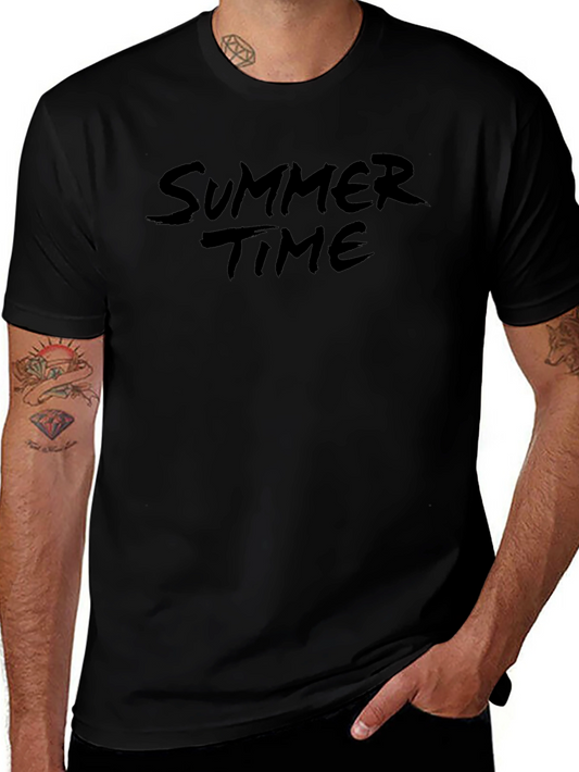 Summer Time Black Tee Shirt Casual Style