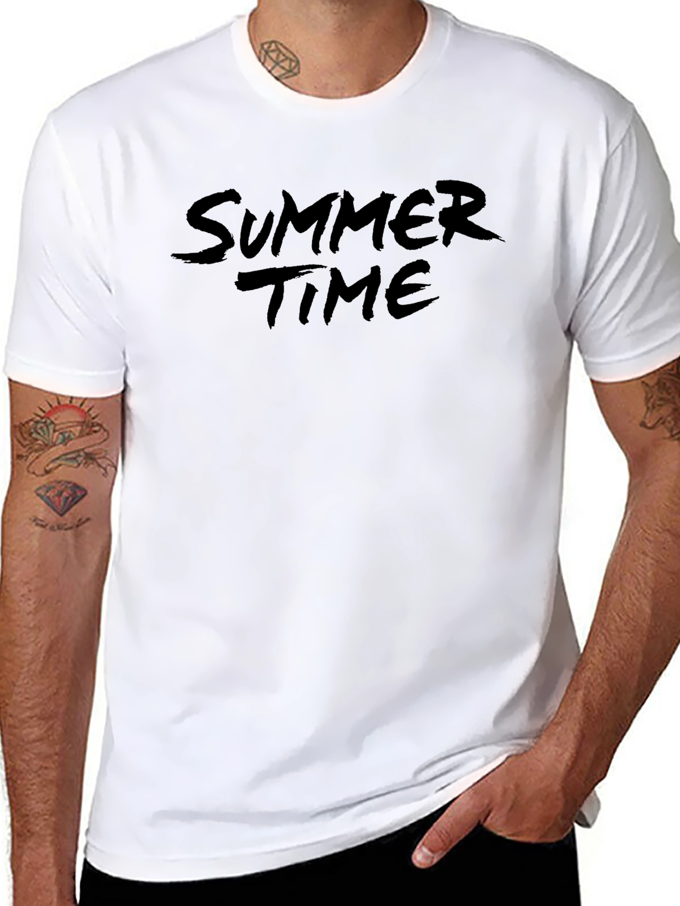 Summer Time Black Tee Shirt Casual Style