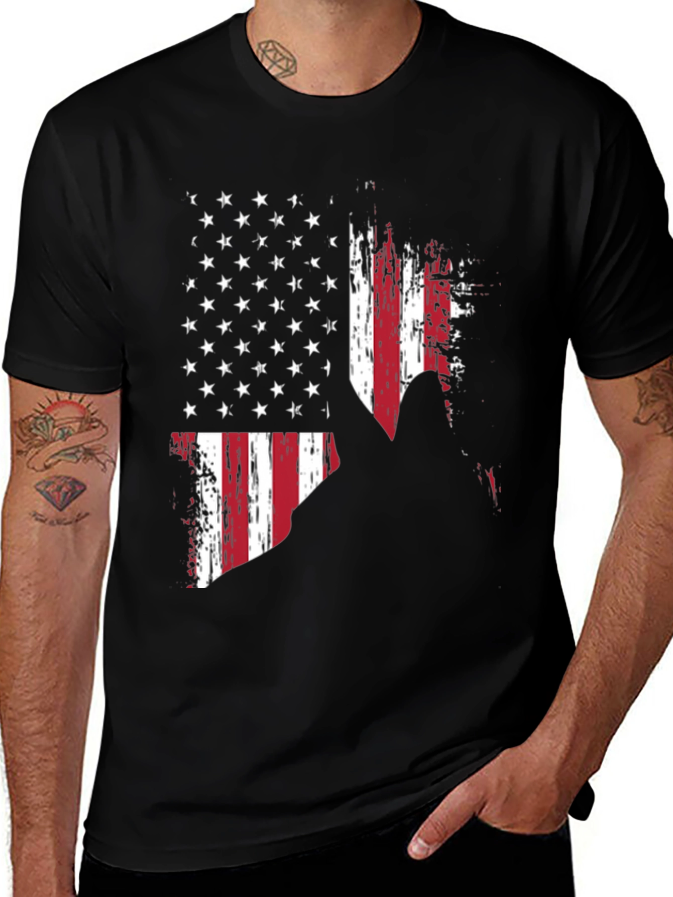American Flag Patriotic Mens T-Shirt