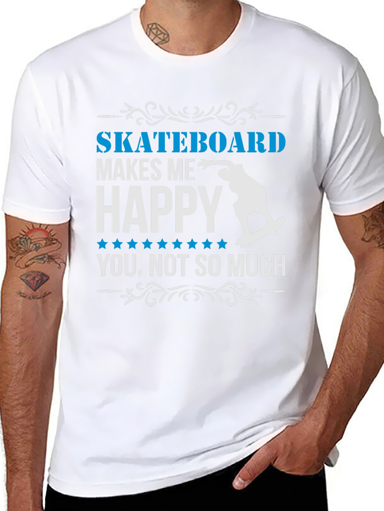 Skateboard Makes Me Happy Graphic Tee