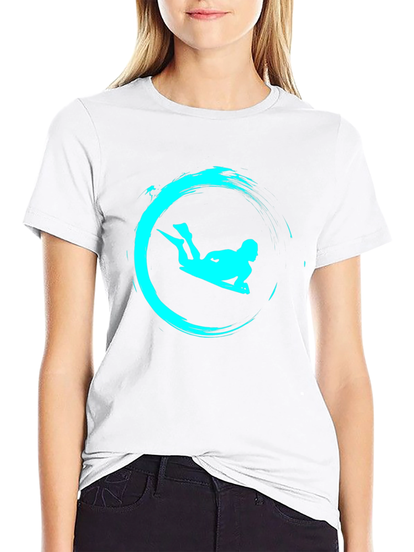 Cool Surf Rider Graphic Tee - Black