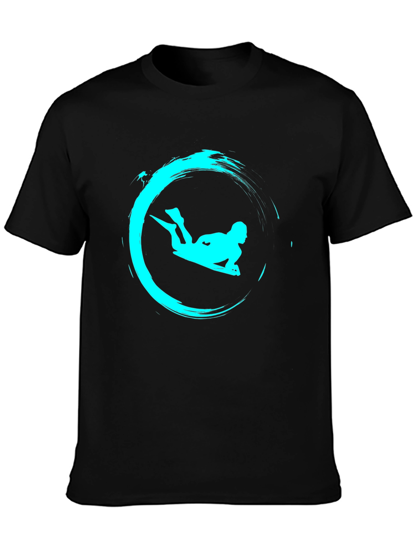 Cool Surf Rider Graphic Tee - Black