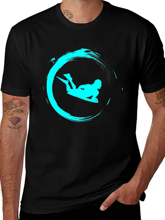 Cool Surf Rider Graphic Tee - Black