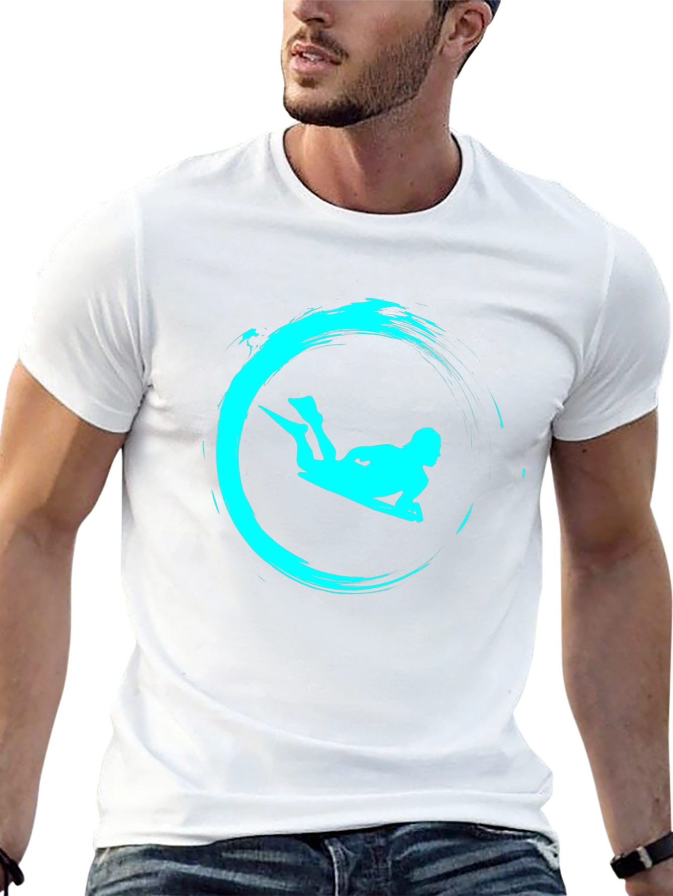 Cool Surf Rider Graphic Tee - Black