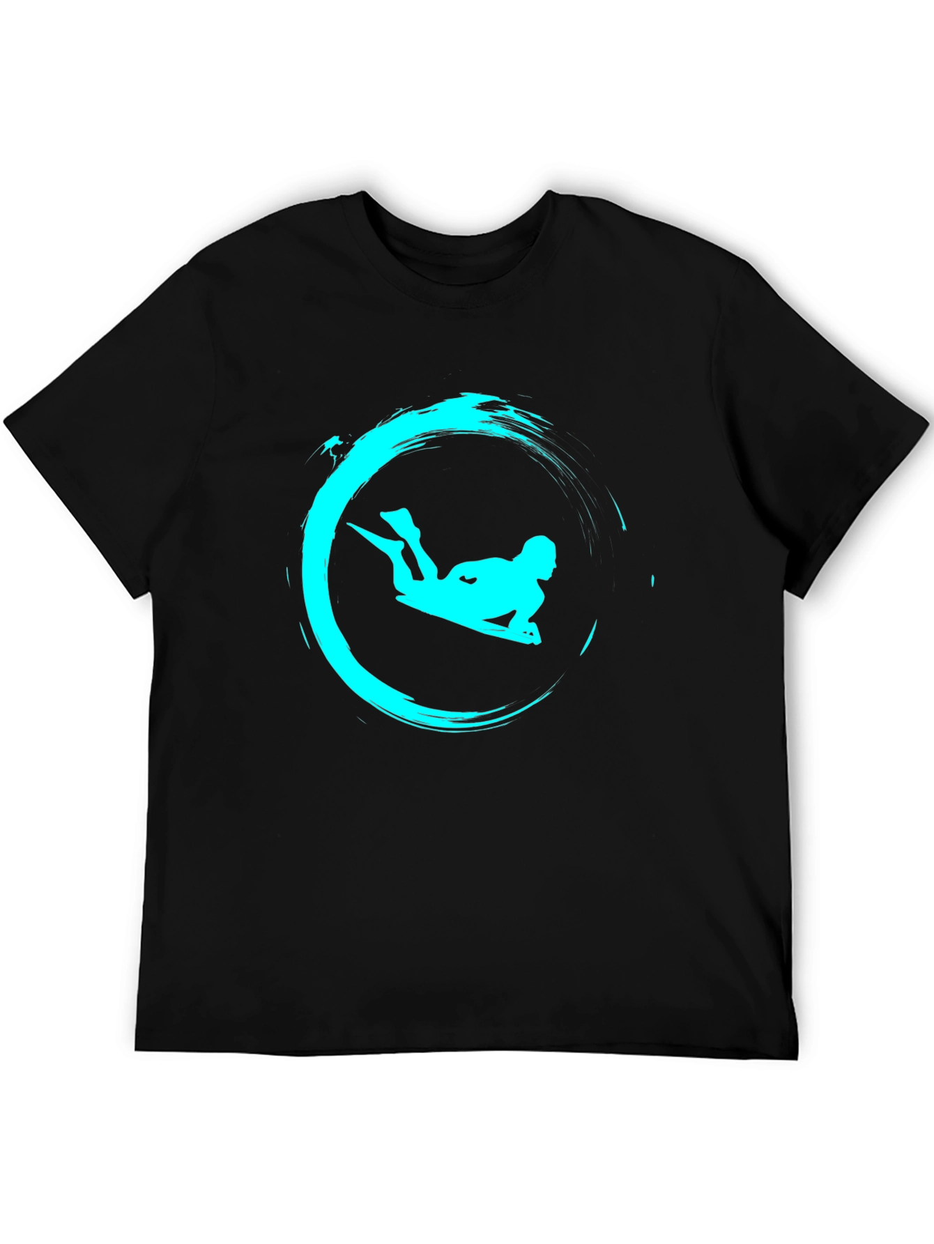Cool Surf Rider Graphic Tee - Black