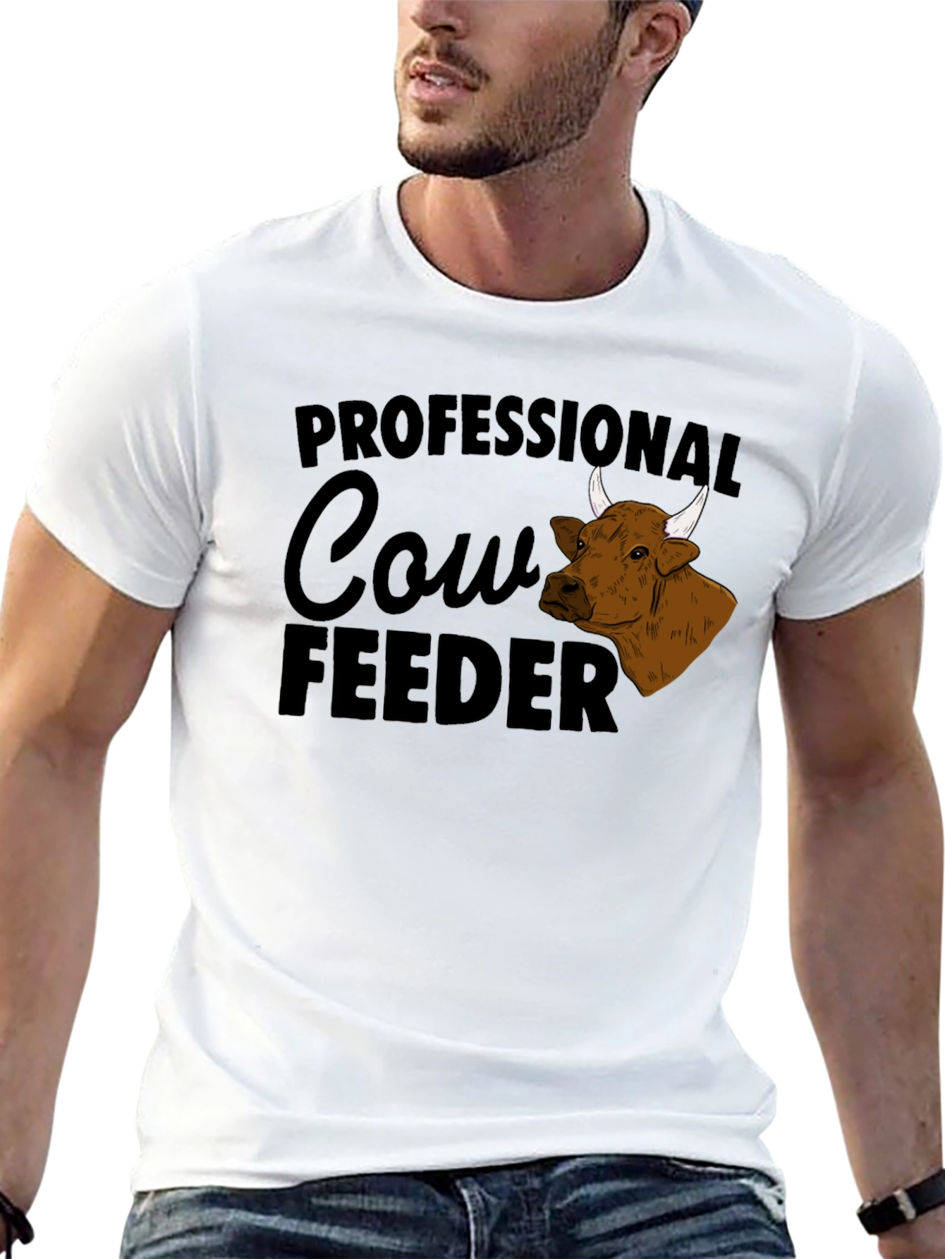 Professional Cow Feeder Graphic T-Shirt