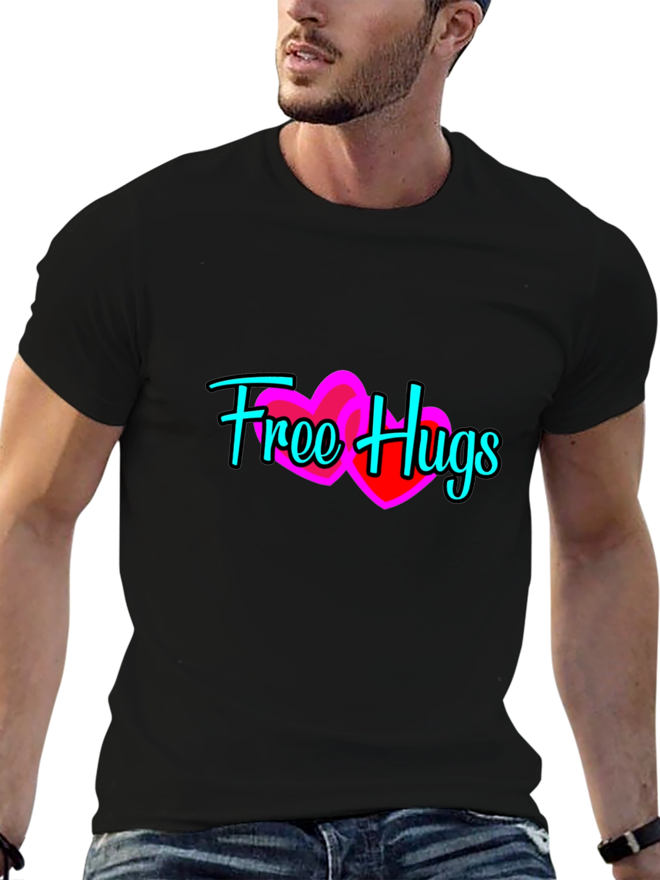 Free Hugs Graphic Tee - Soft Cotton Comfort