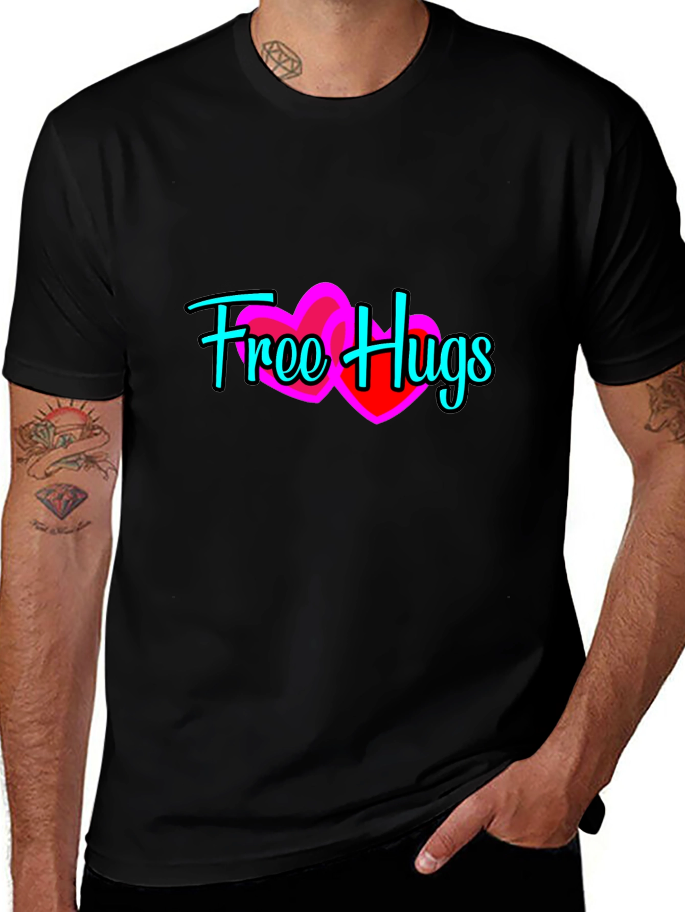 Free Hugs Graphic Tee - Soft Cotton Comfort