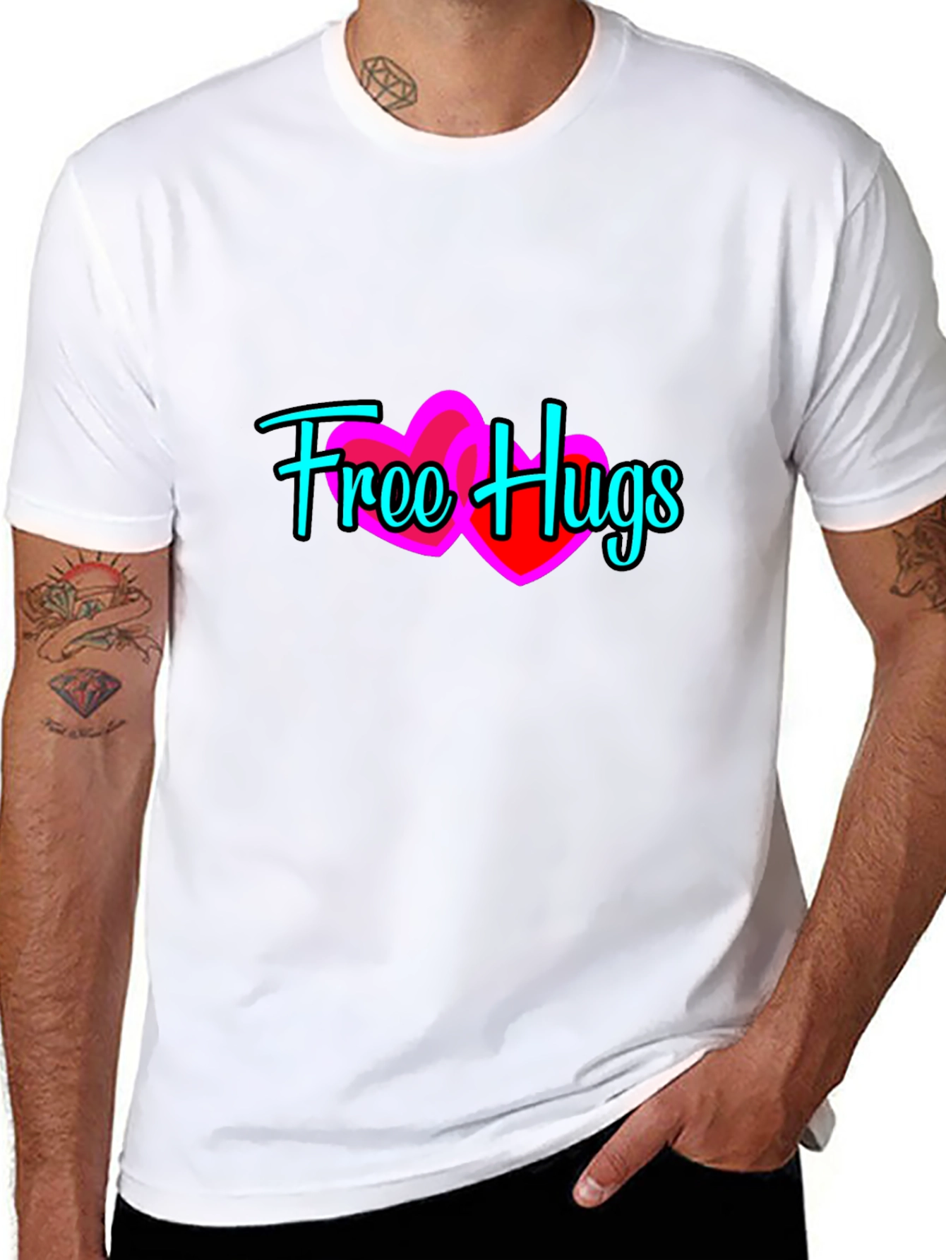 Free Hugs Graphic Tee - Soft Cotton Comfort