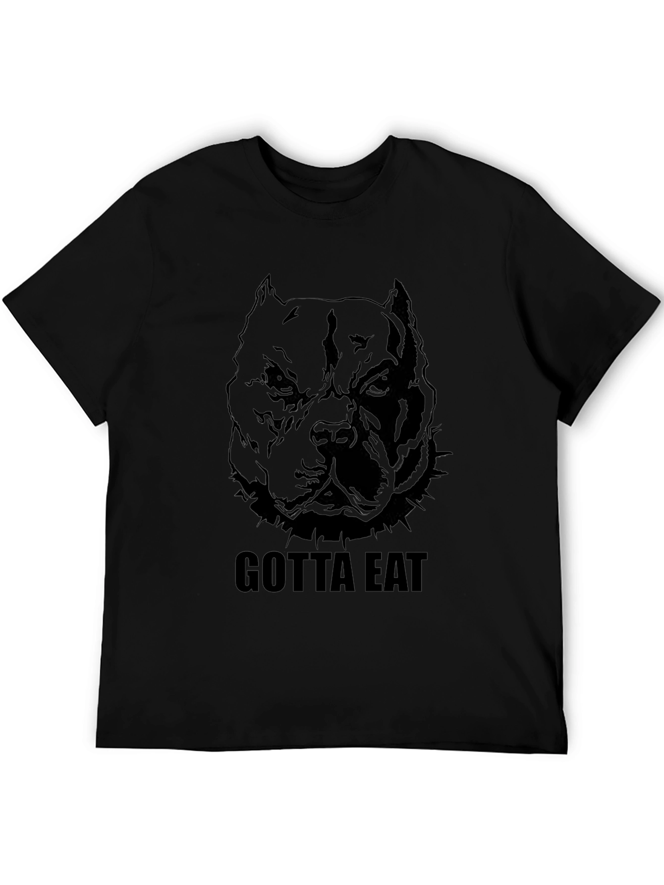 Gotta Eat Pitbull Graphic Tee - Mens Black T-Shirt
