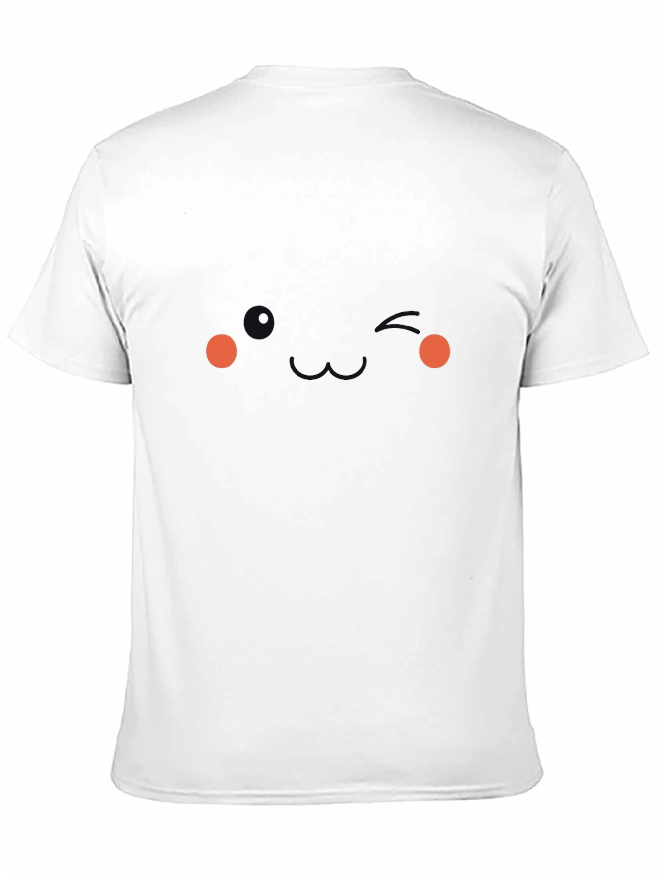 Whimsical Minimalist Face Graphic Tee - Black