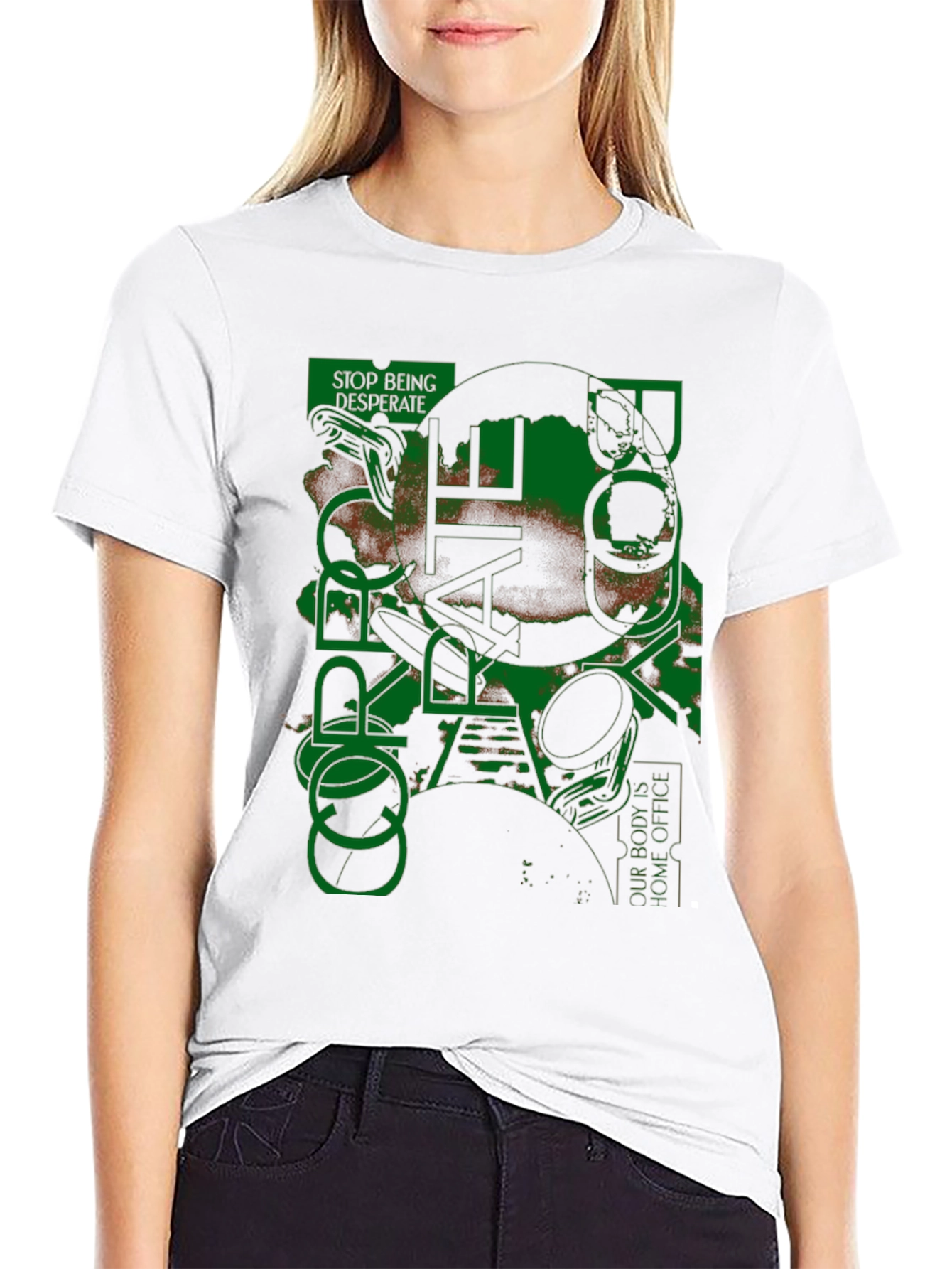 Abstract Graphic Tee - Stop Being Desperate T-Shirt