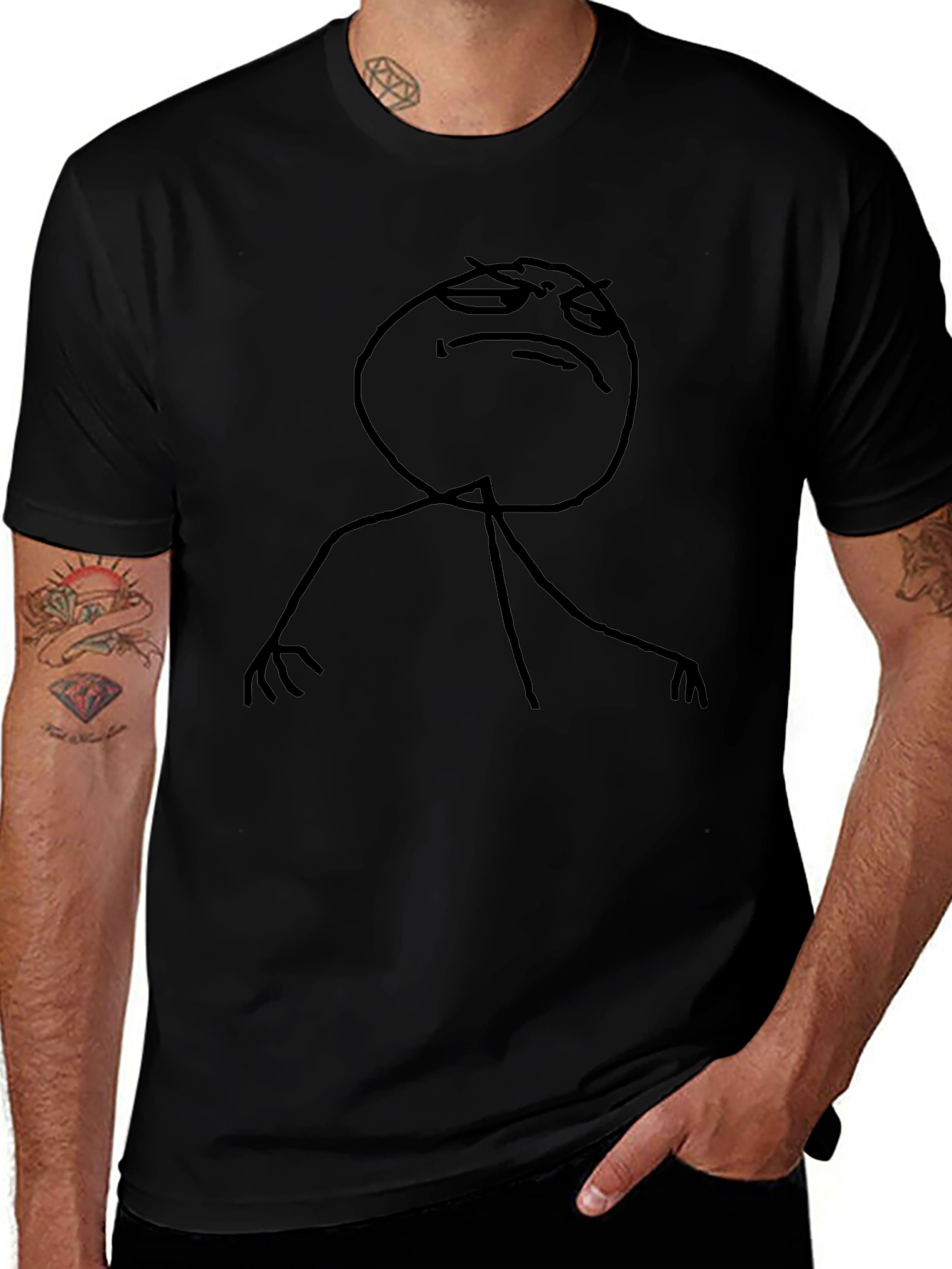 Annoyed Meme Black T-Shirt