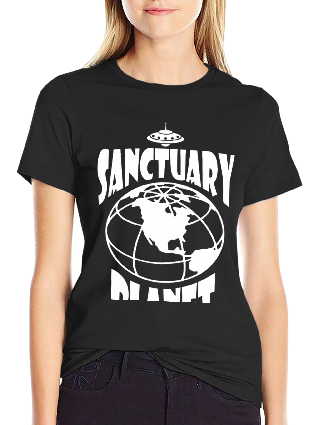 Sanctuary Planet Graphic T-Shirt - Black Cotton Blend