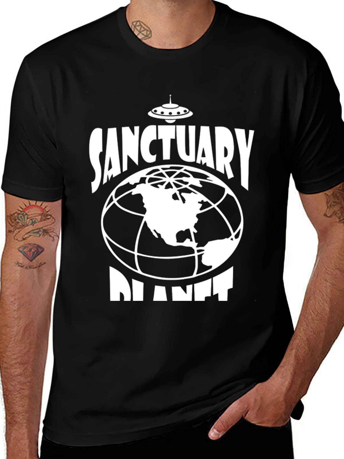 Sanctuary Planet Graphic T-Shirt - Black Cotton Blend