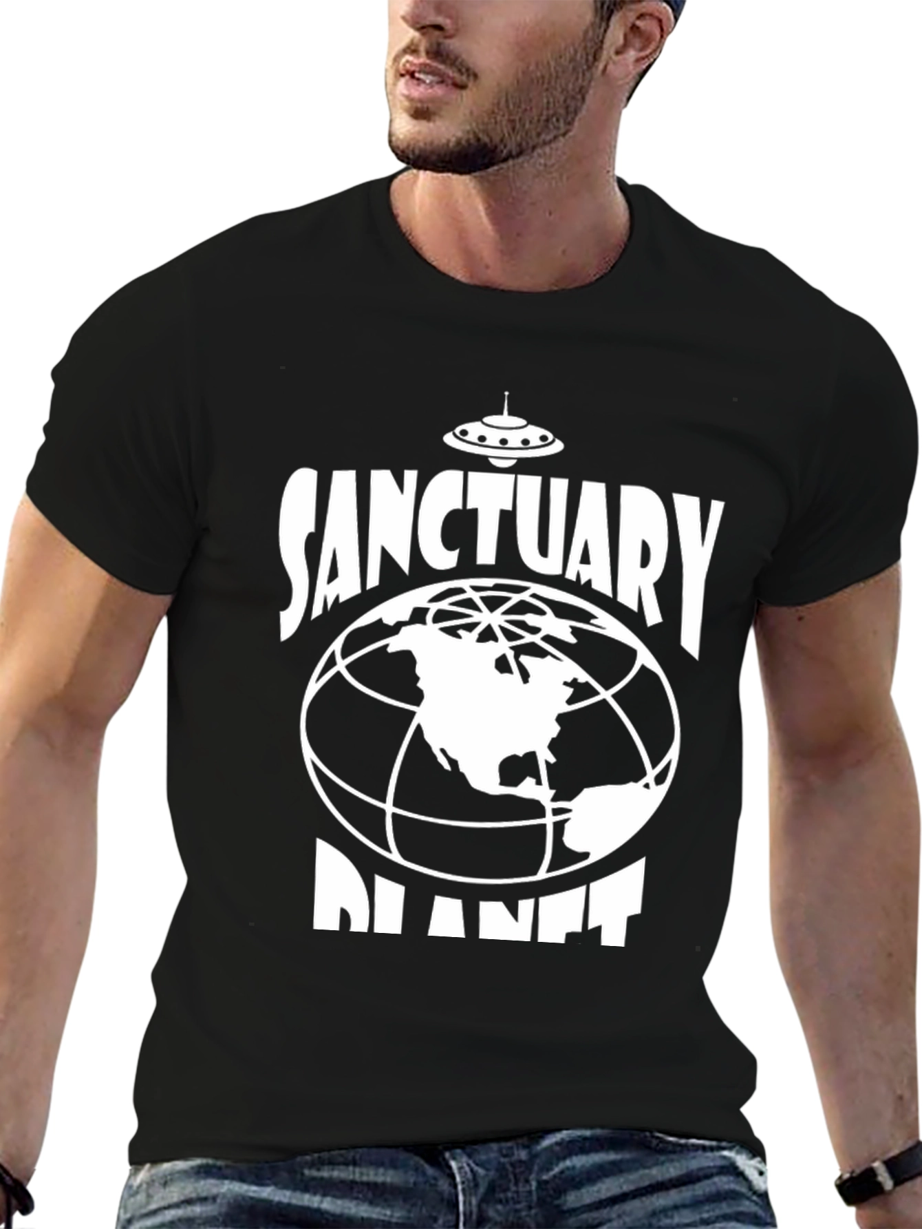 Sanctuary Planet Graphic T-Shirt - Black Cotton Blend