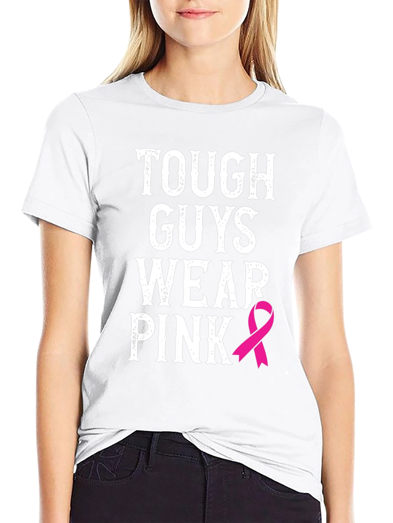 Tough Guys Wear Pink T-Shirt - Breast Cancer Awareness