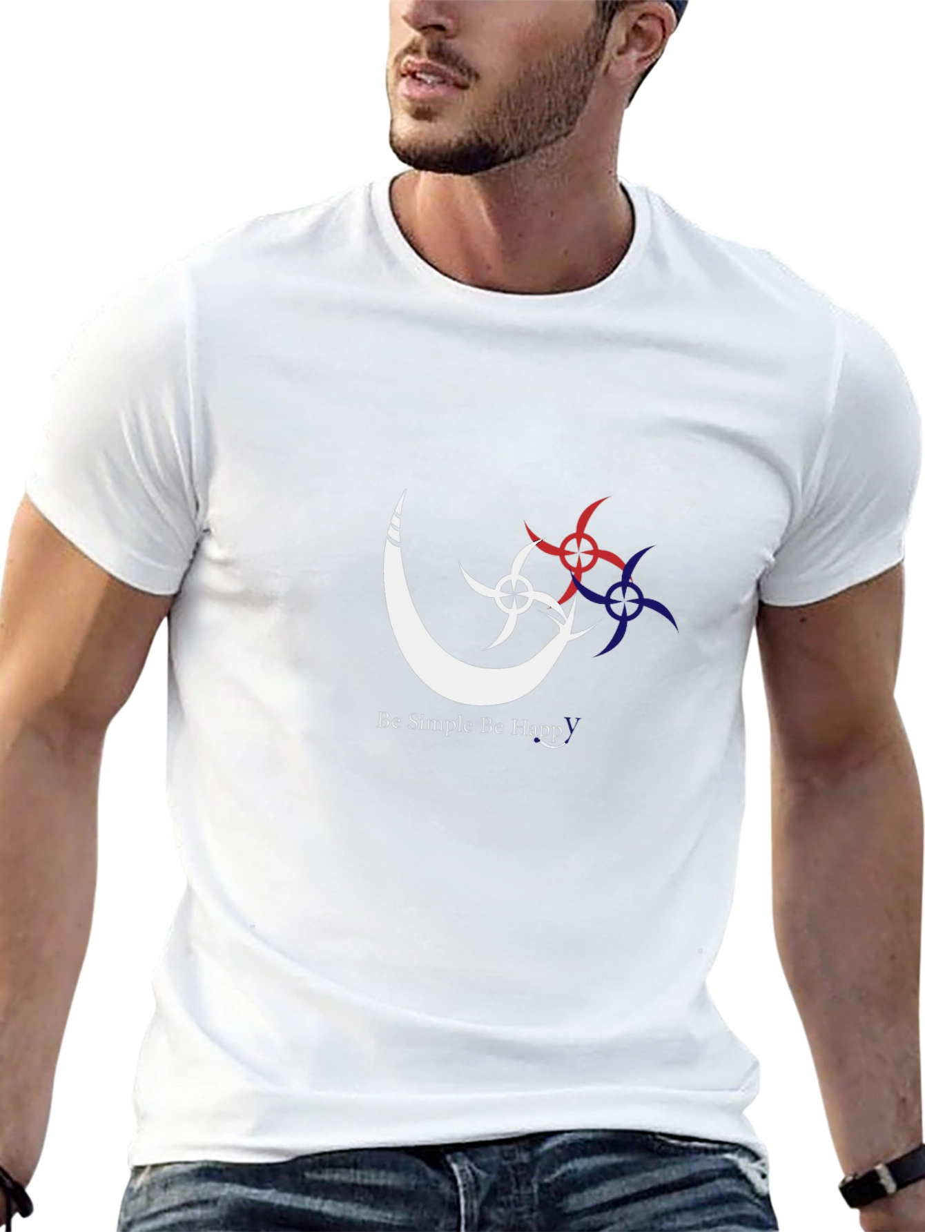 Simple Happy Graphic Black T-Shirt