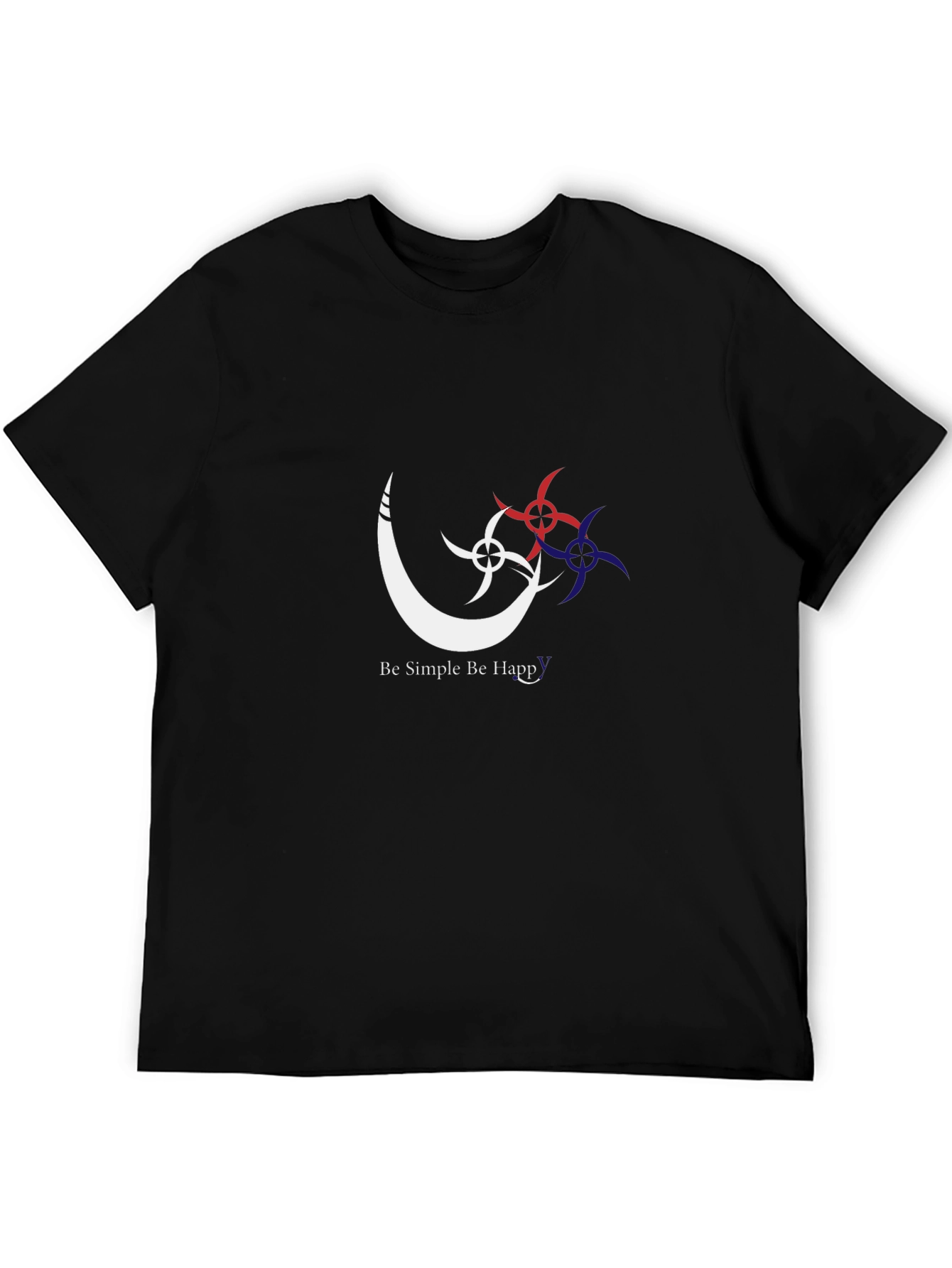 Simple Happy Graphic Black T-Shirt