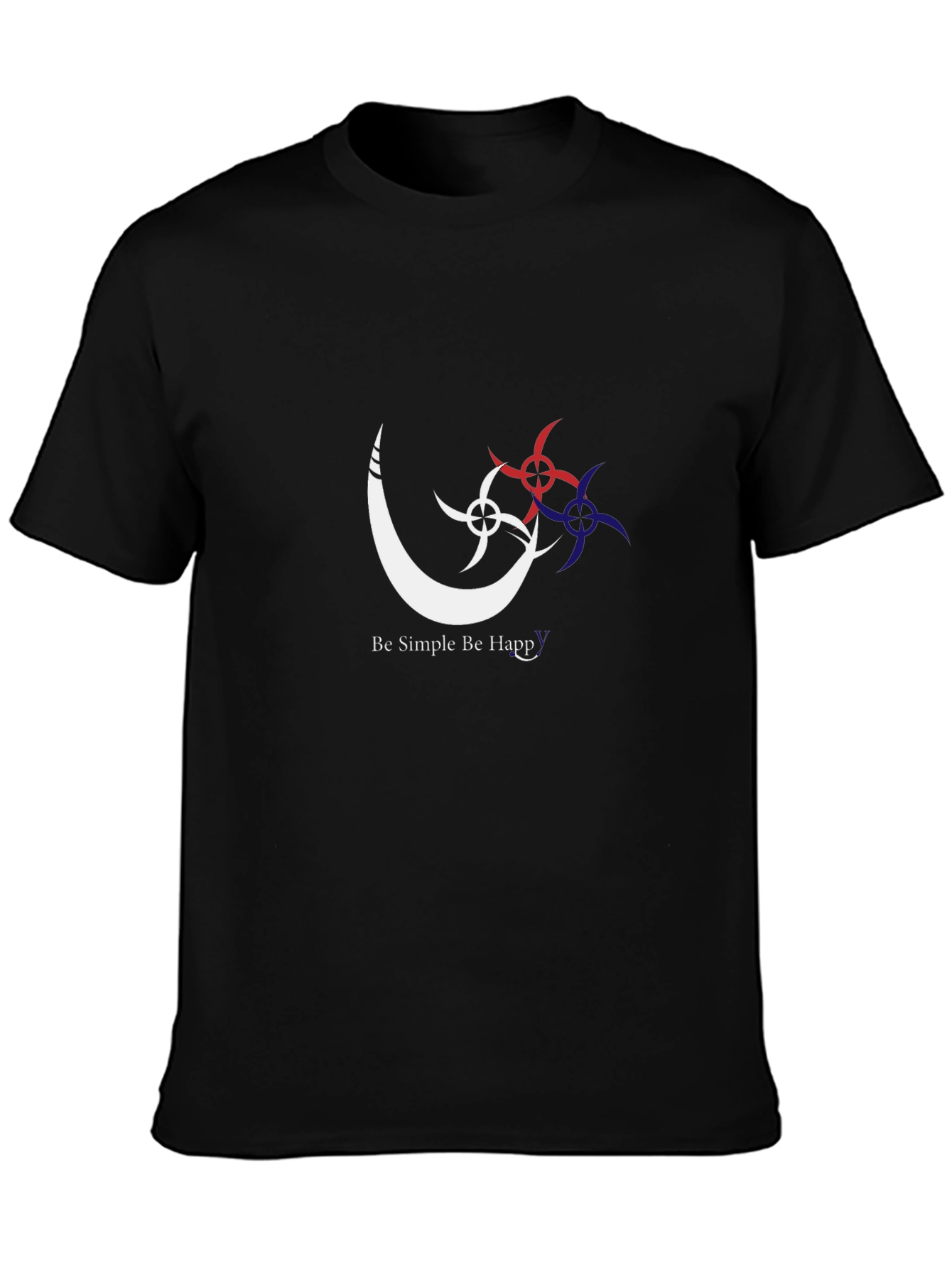 Simple Happy Graphic Black T-Shirt