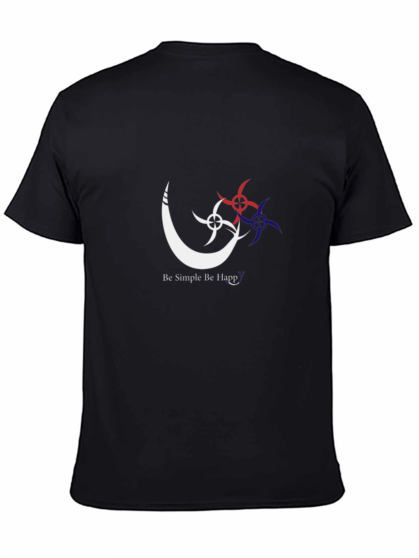 Simple Happy Graphic Black T-Shirt