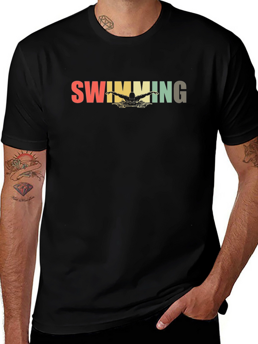 Retro Swimming T-Shirt - Vintage Style Tee