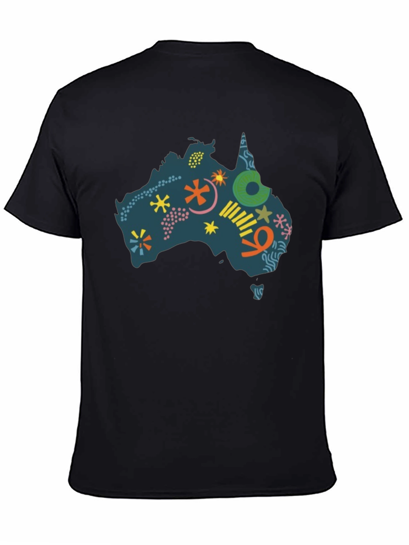 Australia Map Graphic Tee - Mens Black T-Shirt