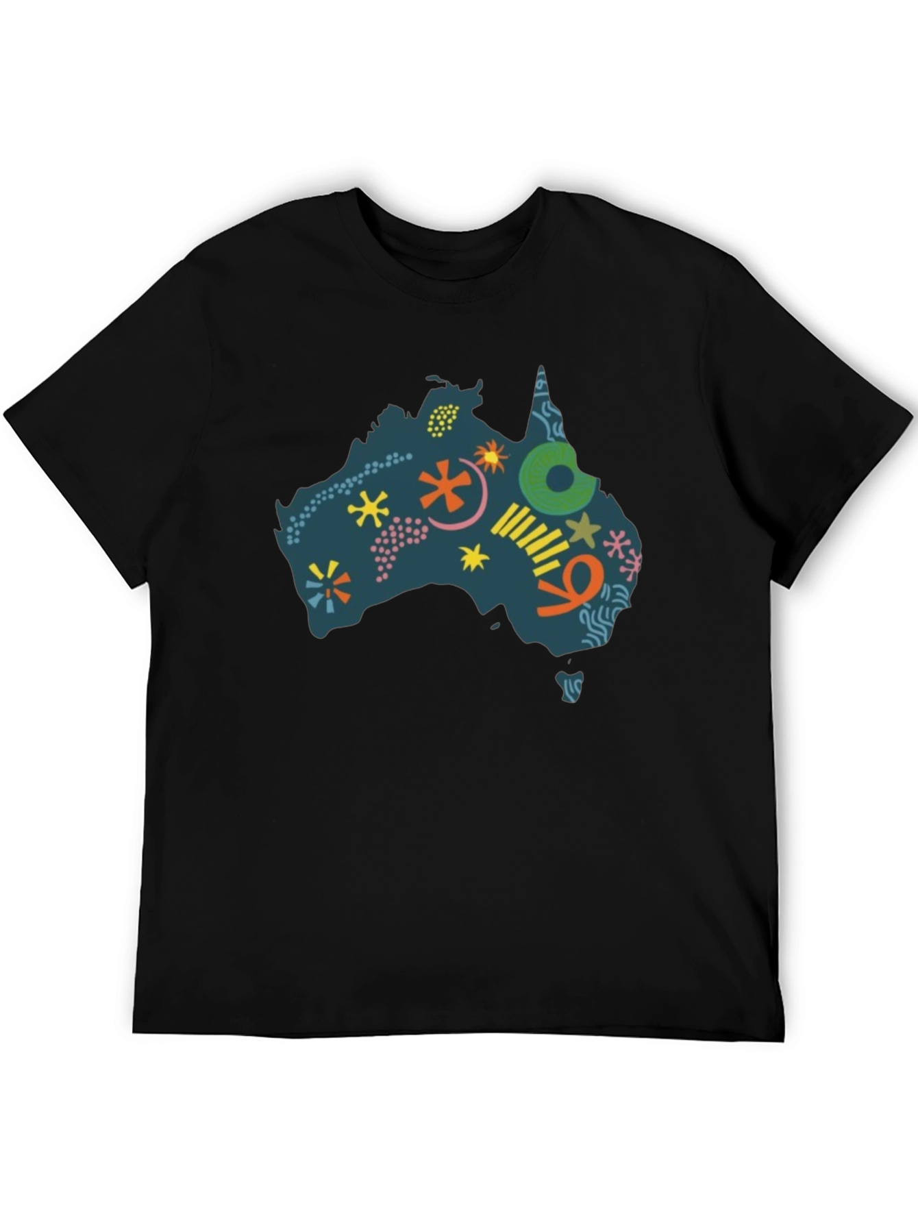 Australia Map Graphic Tee - Mens Black T-Shirt