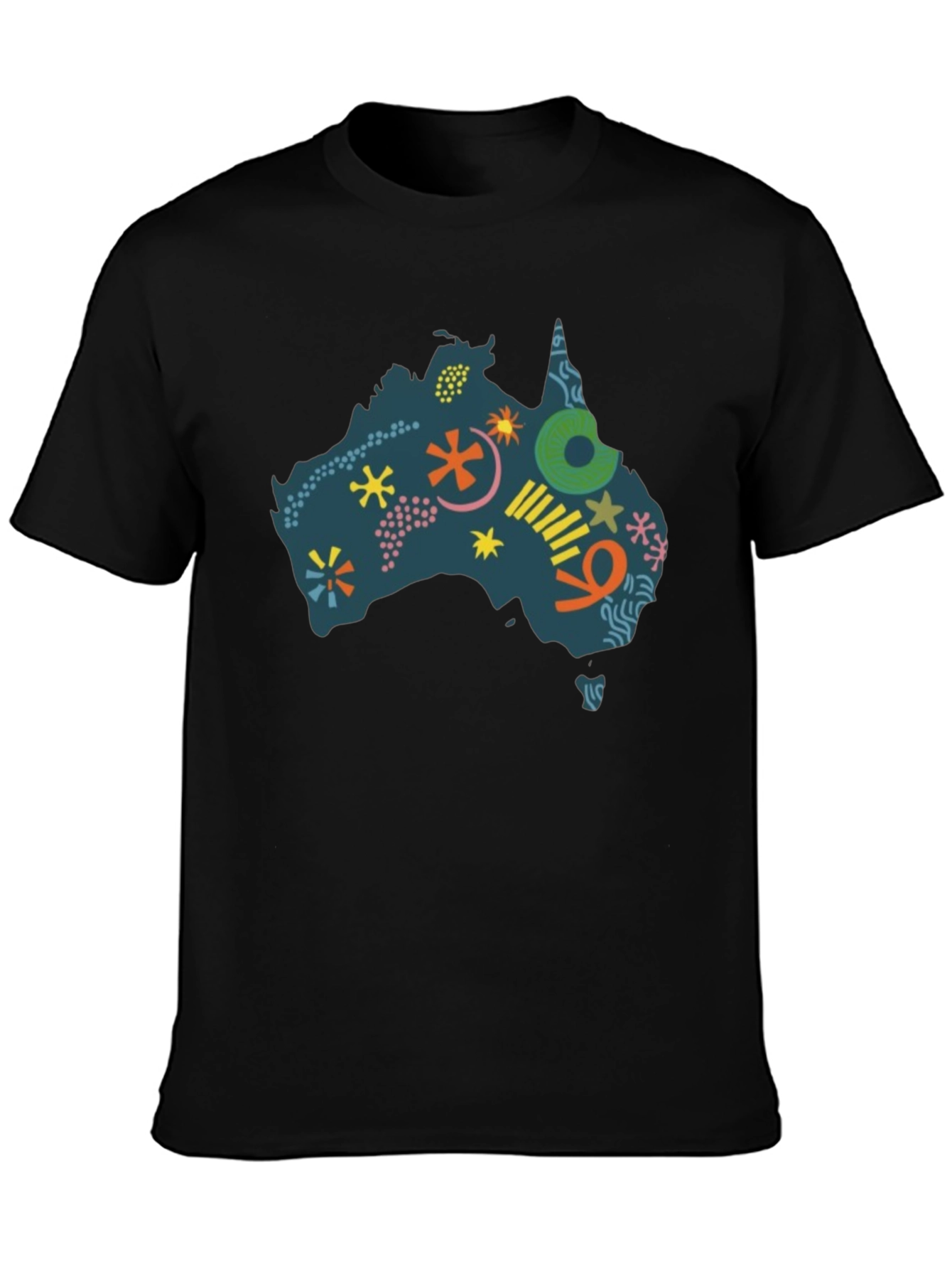 Australia Map Graphic Tee - Mens Black T-Shirt