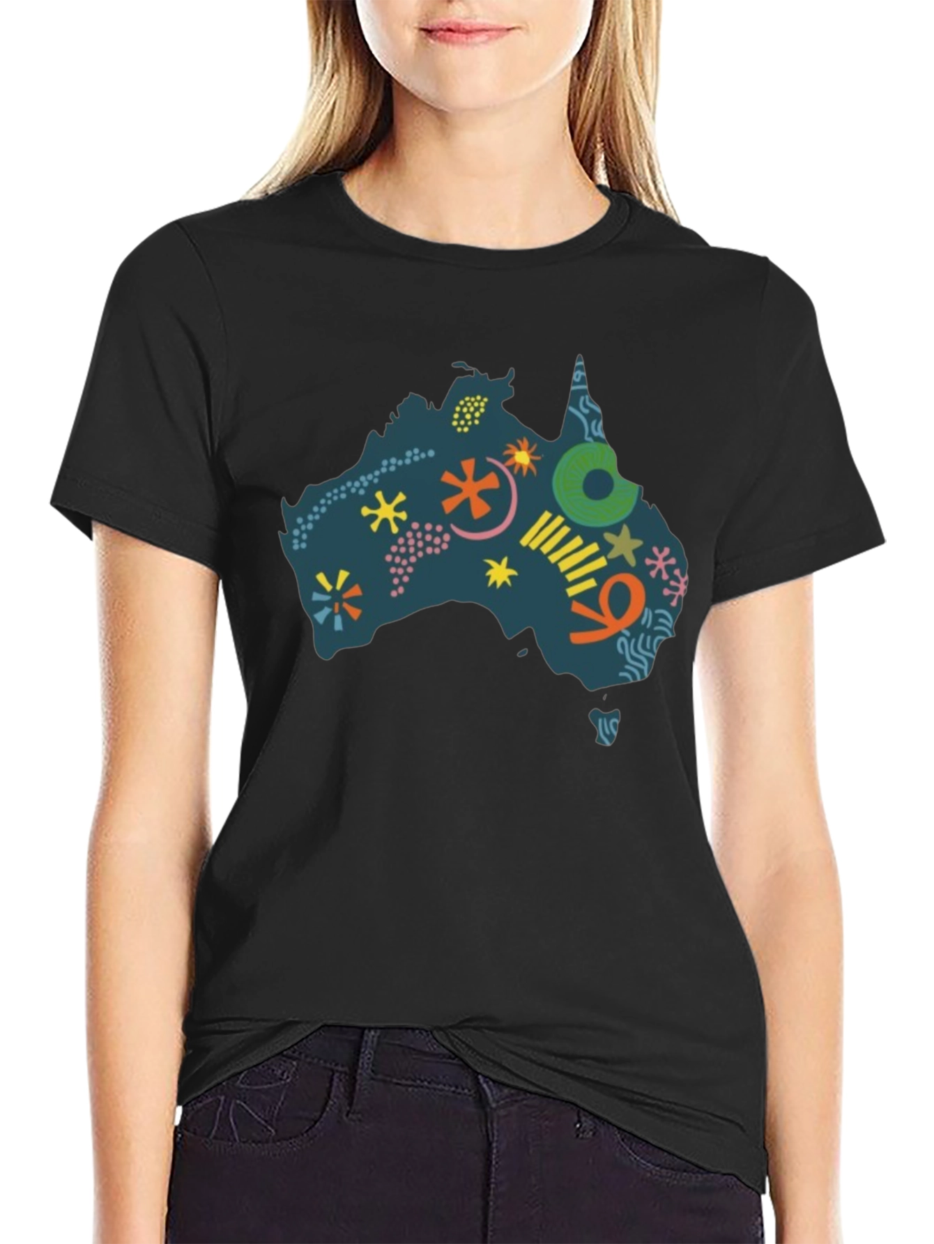 Australia Map Graphic Tee - Mens Black T-Shirt