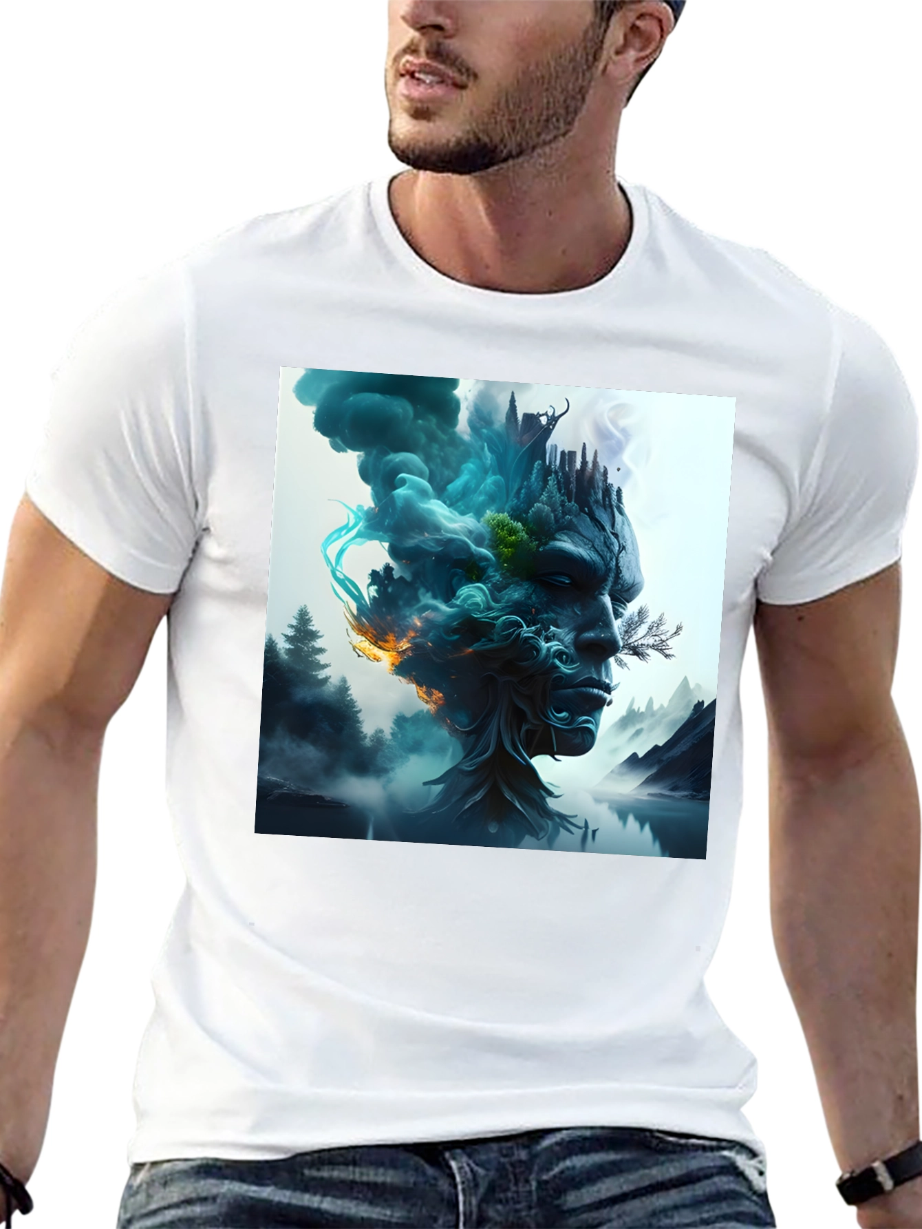 Nature Spirit Graphic Tee - Black Cotton Blend