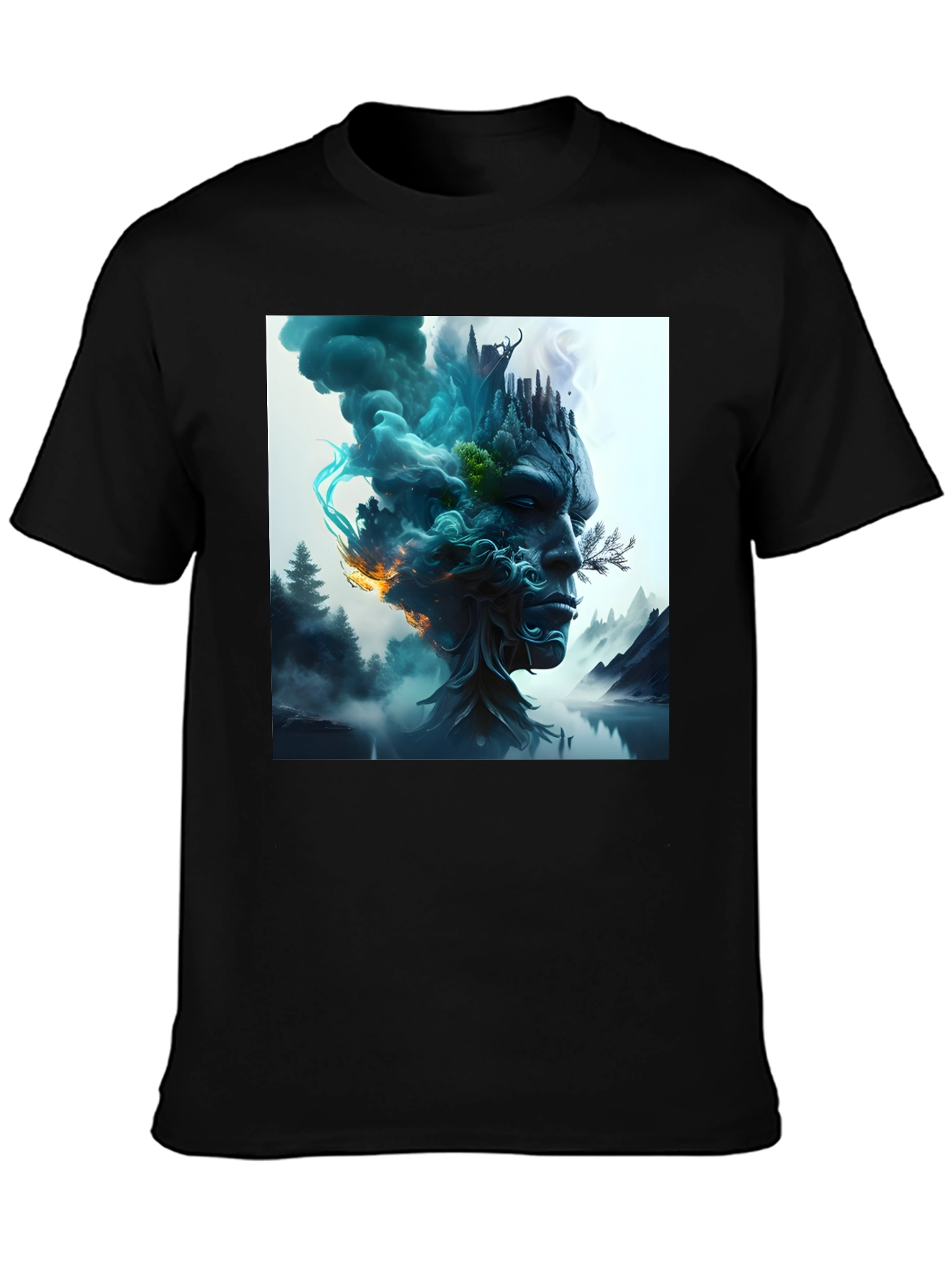 Nature Spirit Graphic Tee - Black Cotton Blend