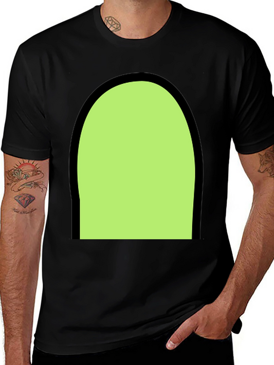 Black T-Shirt with Green Arch Graphic