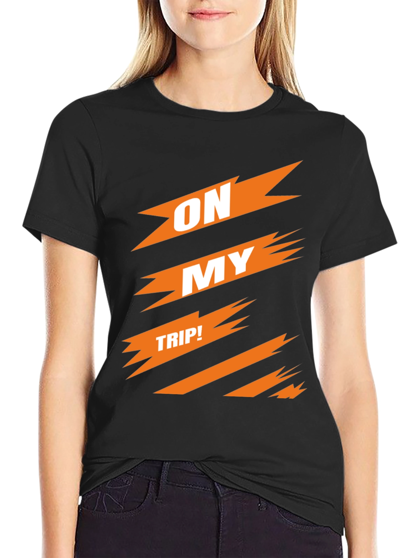 On My Trip Black Graphic Tee