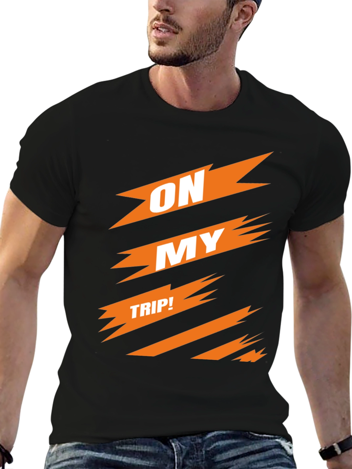 On My Trip Black Graphic Tee
