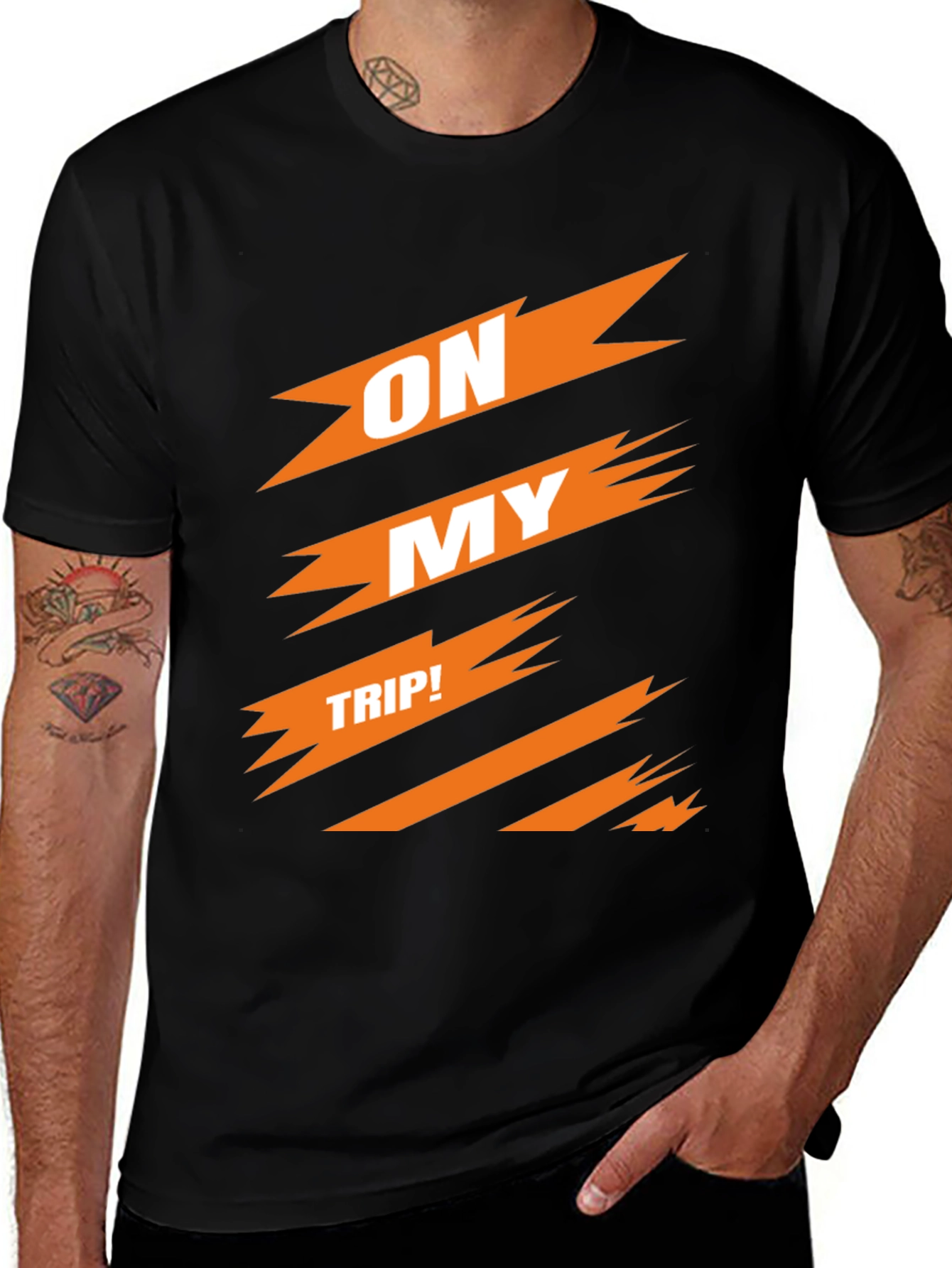 On My Trip Black Graphic Tee